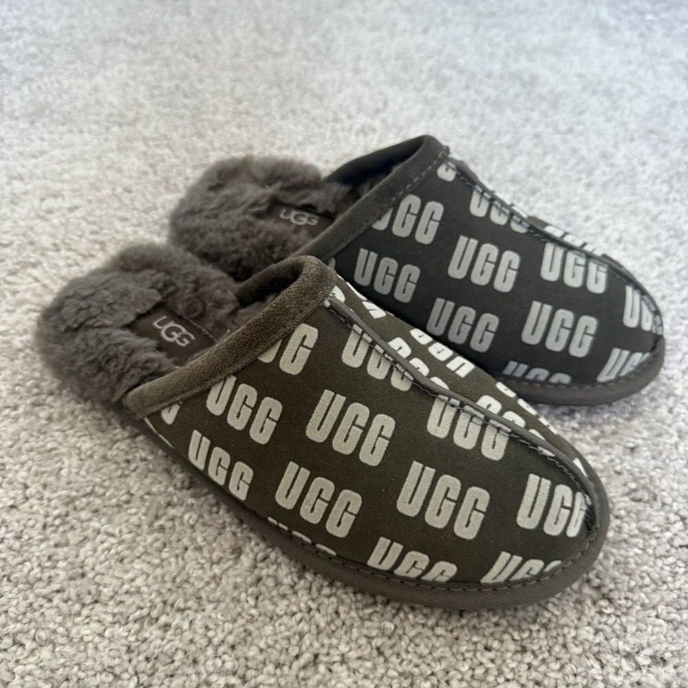 Ugg Logo Sage‎ Green Slippers Size 6